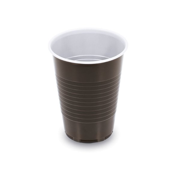 100 Stk. Kaffeebecher Becher braun-weiß 180 ml PP Ø 70 x H 86 mm